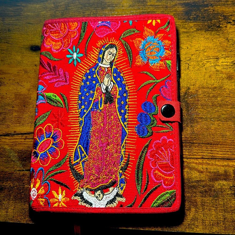 Journal 8” 11” la Virgen de Guadalupe Embriodered Design